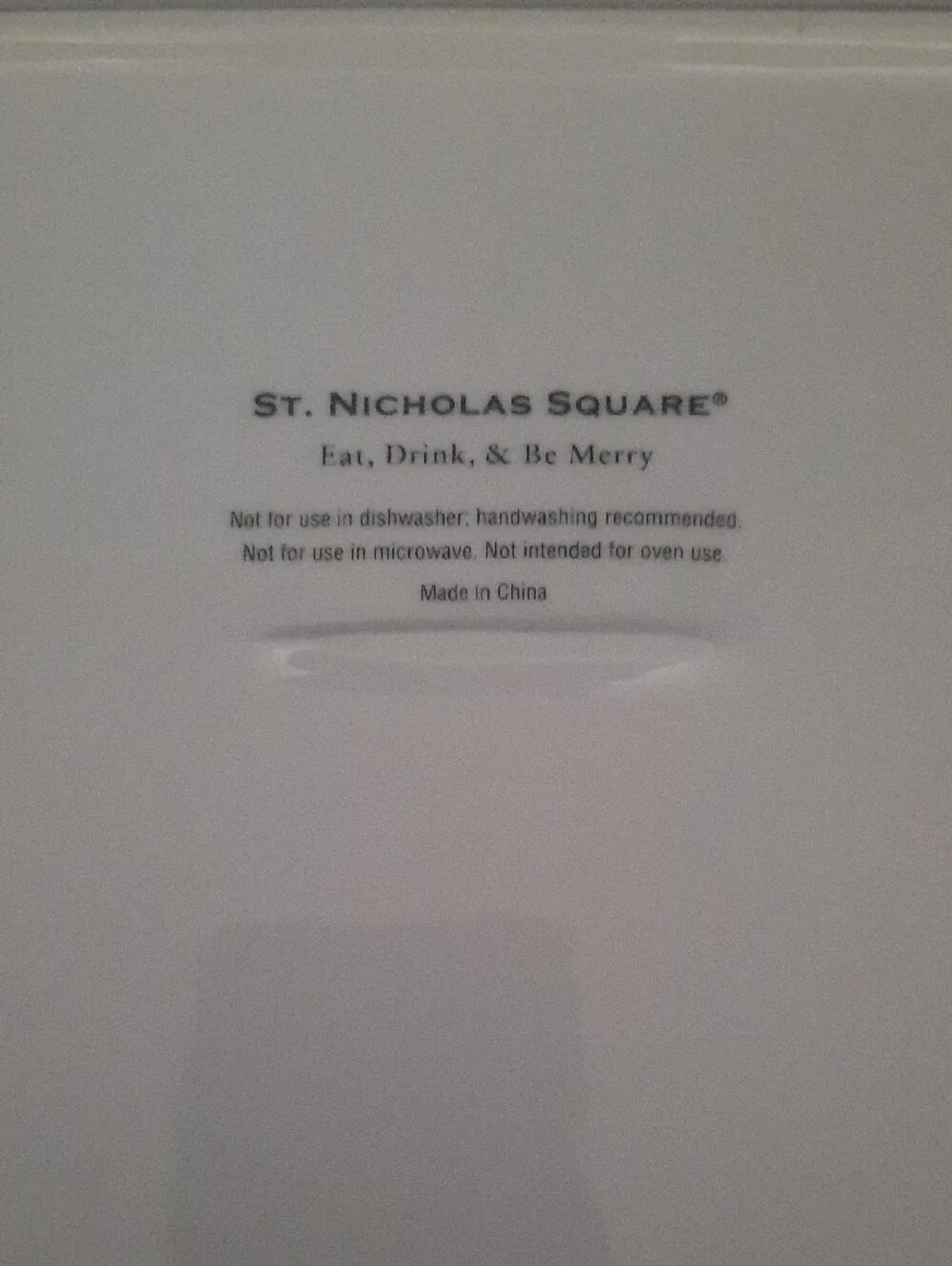 St. Nicholas Square Eat, Drink & Be Merry Christmas Sleigh Square Plate - Picture 6 of 6